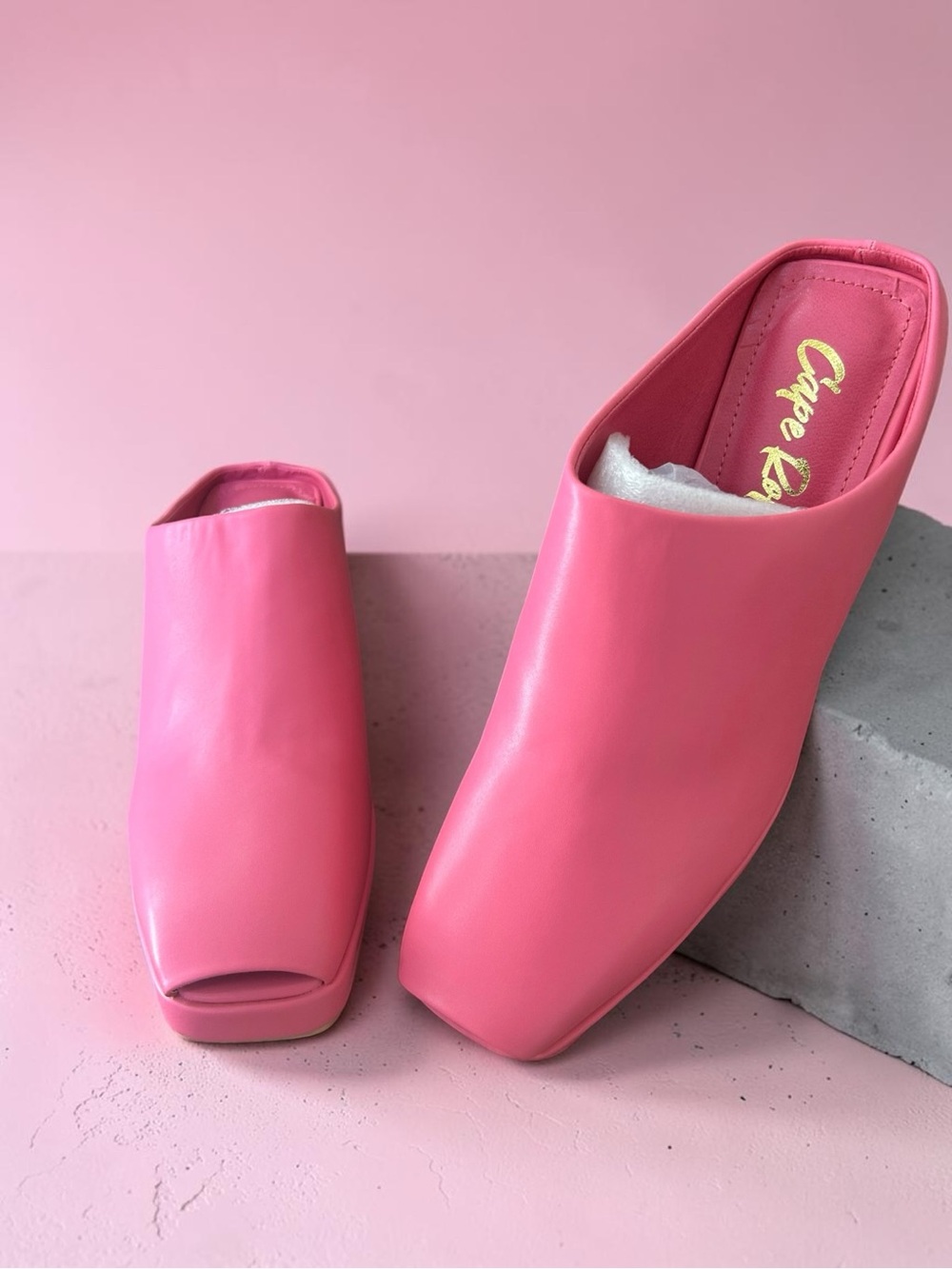 Cape Robbin Hot Pink Open-Toe Mule Slides